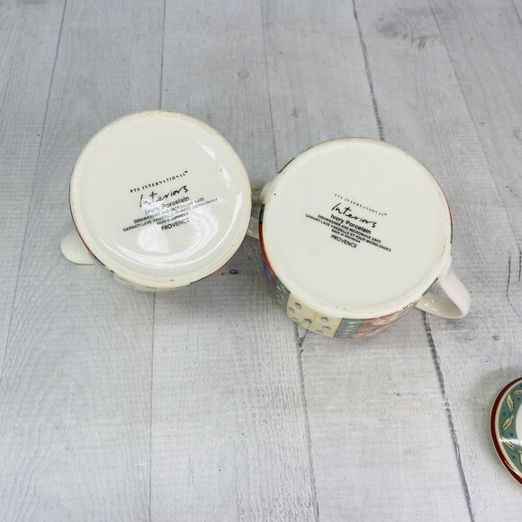 PTS international Interiors PROVENCE Fruit Porcelain Lid Sugar Bowl Creamer Set - Picture 10 of 16